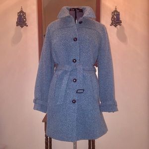 L.L. Bean, Wool & Silk Tweed, 3/4 Belted Coat.